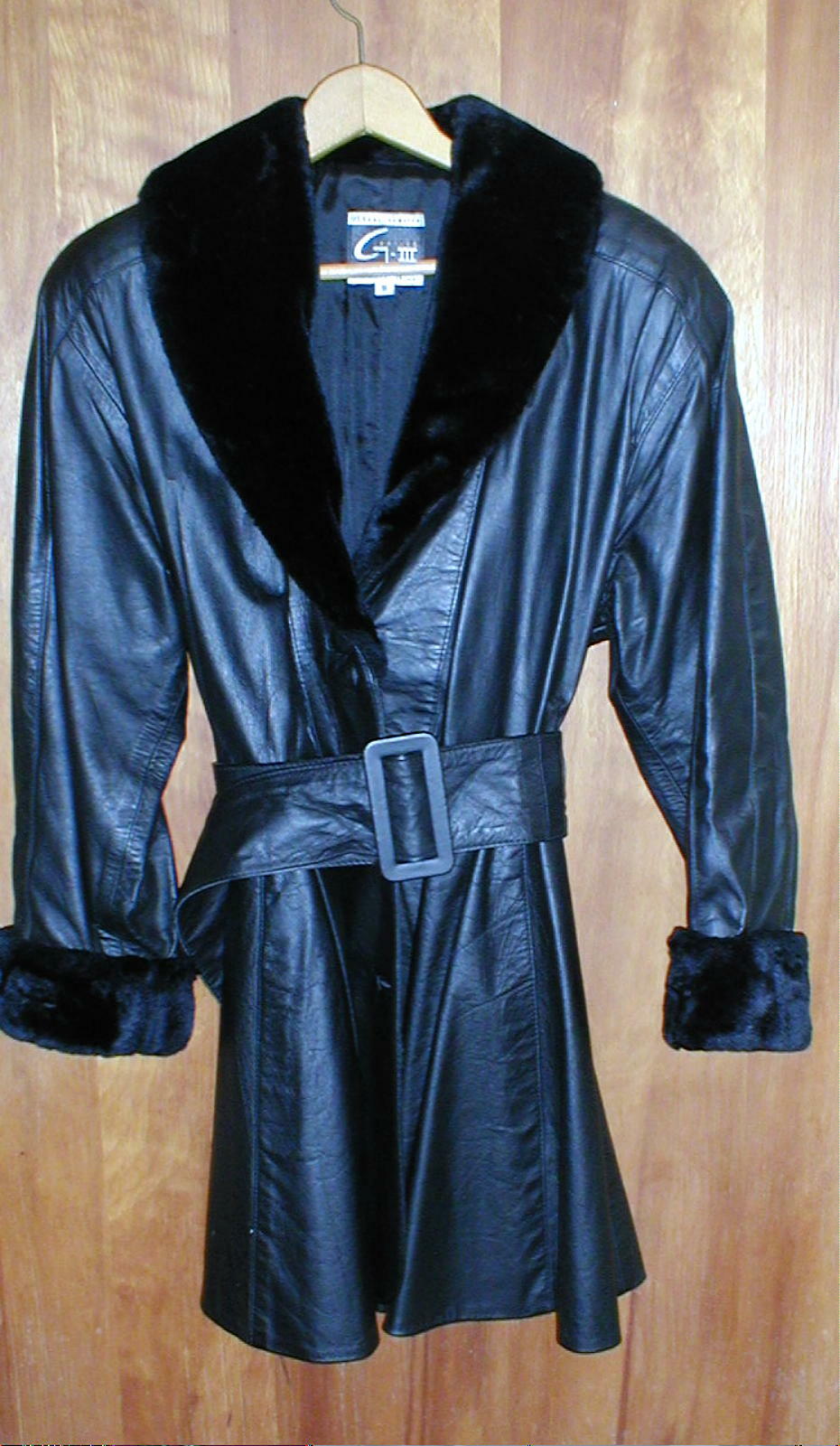 GLOBAL IDENTITY~Women Vintage Black Leather Jacket~Peplum~Couture USA RN#54163~S