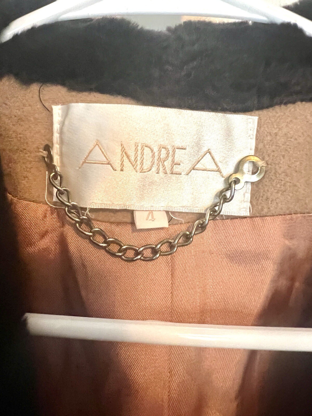 Vintage Size 4 Andrea Women’s Wool And Fur Trim Coat