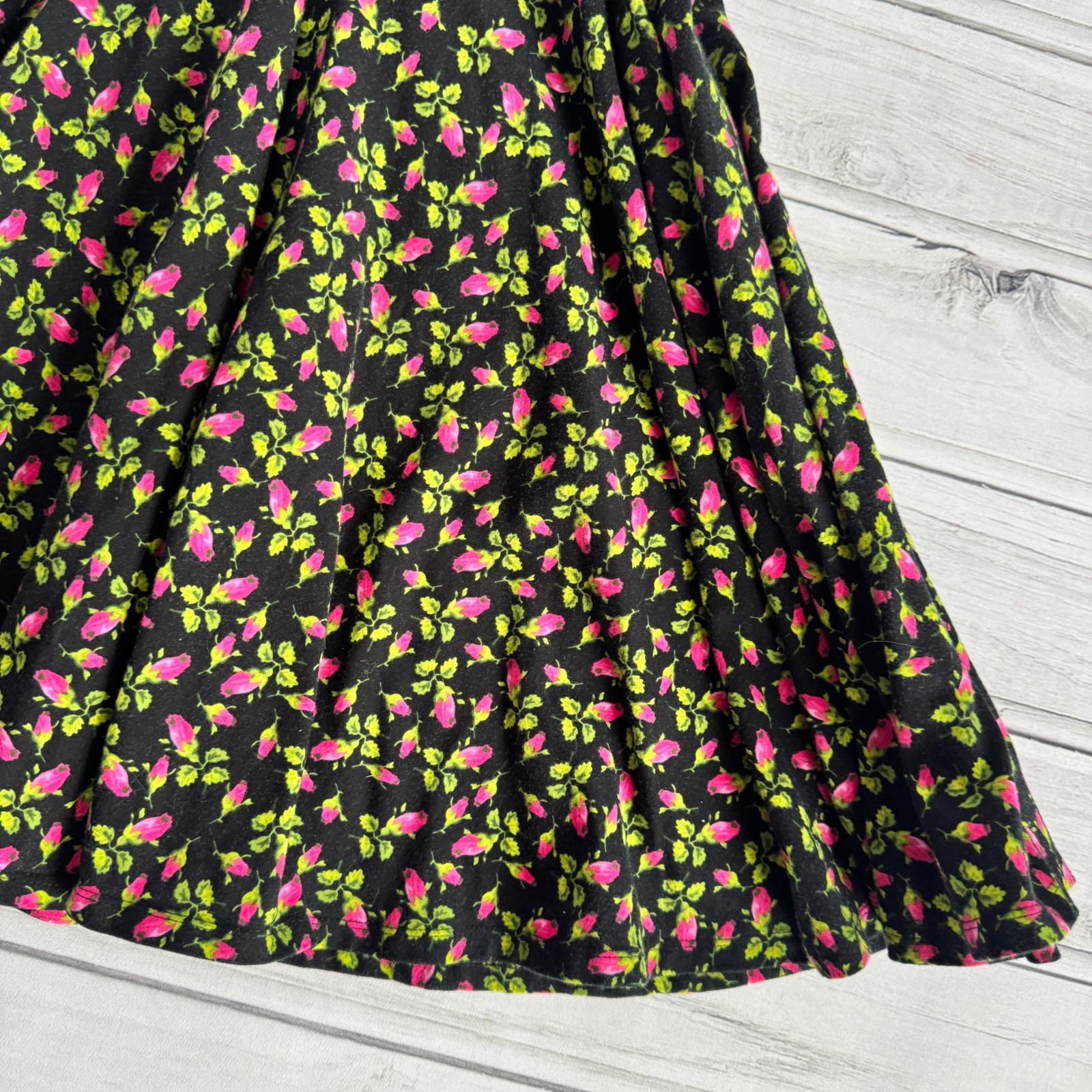 BETSEY JOHNSON Rosebud Floral Y2K „VINTAGE” Punk Label Stretch Cotton Dress P XS