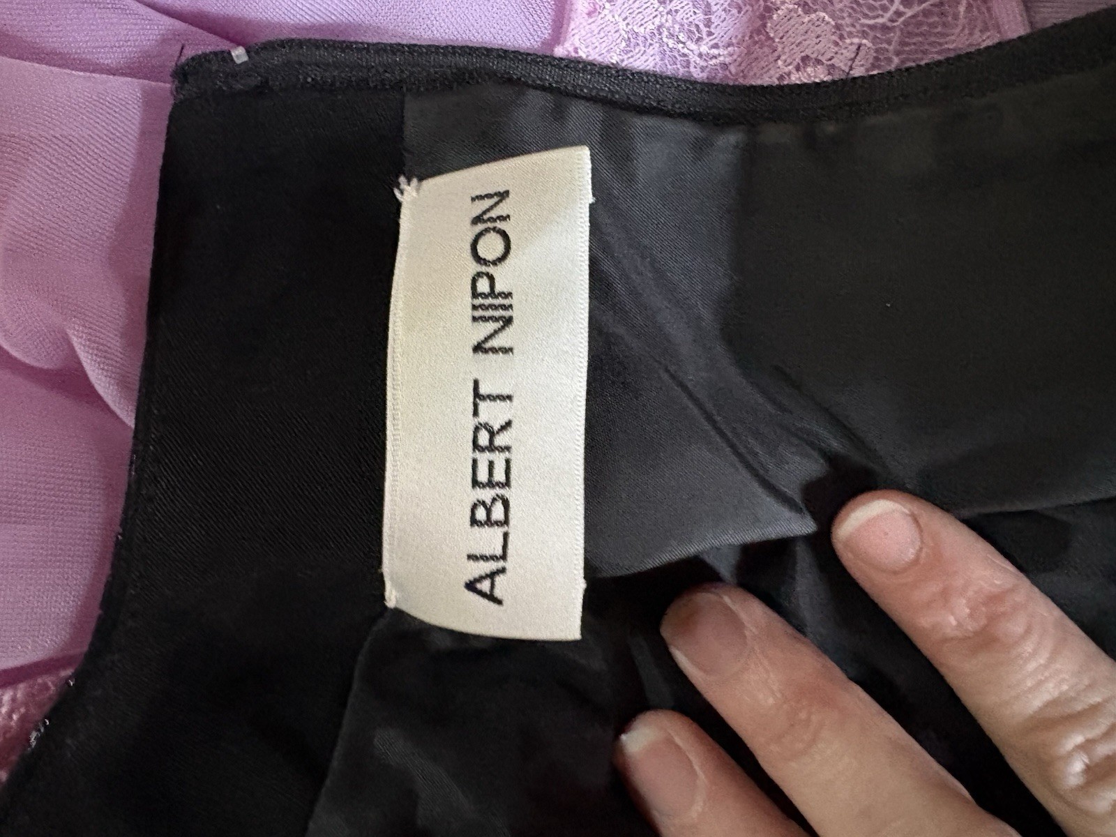 Albert Nipon Black Beaded Acetate Rayon Vintage Dress Size 8