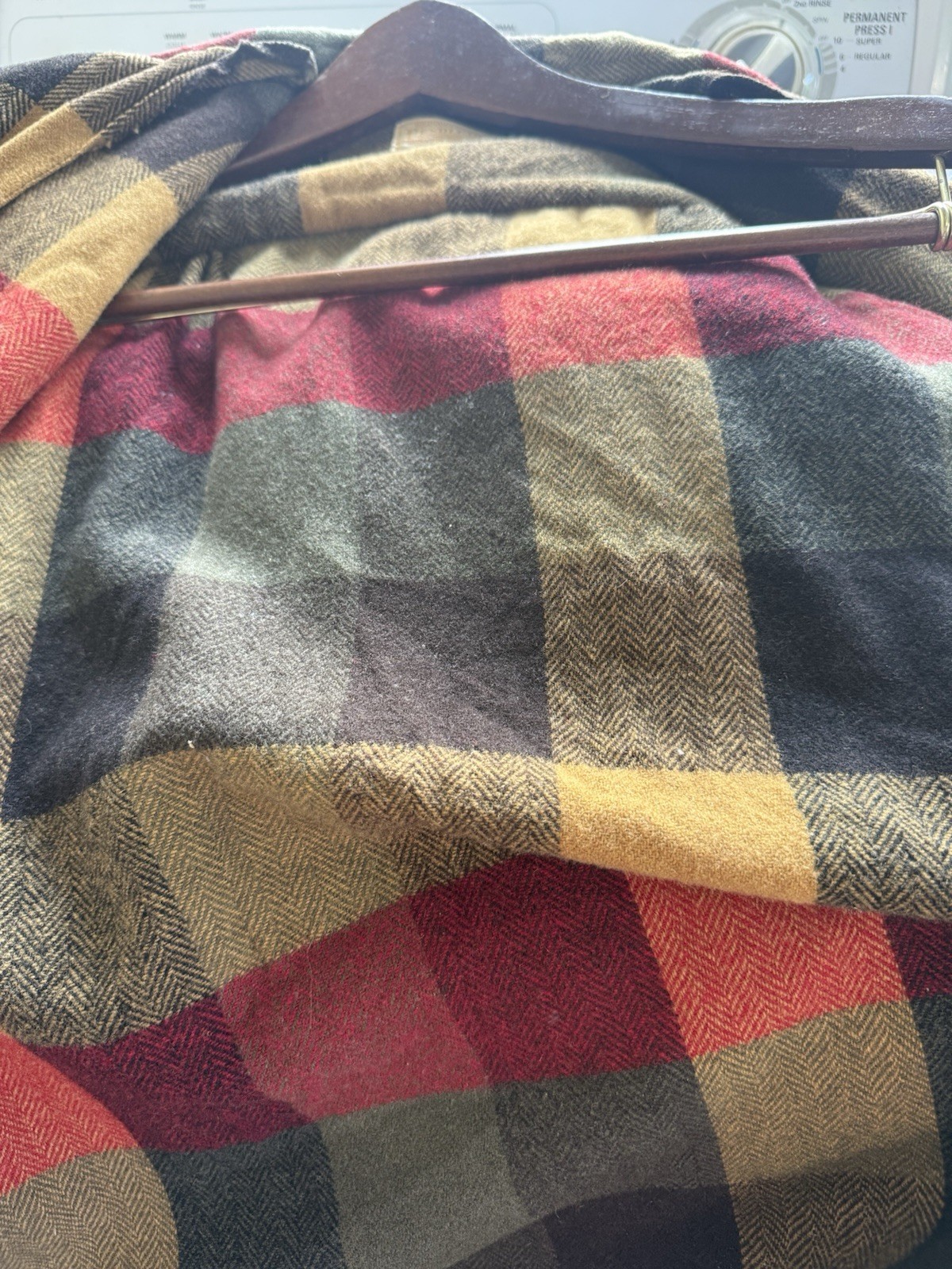 Vtg 50s Pendleton 49er Wool Jacket L Autumn Yellow Red Green Plaid Chore Shacket