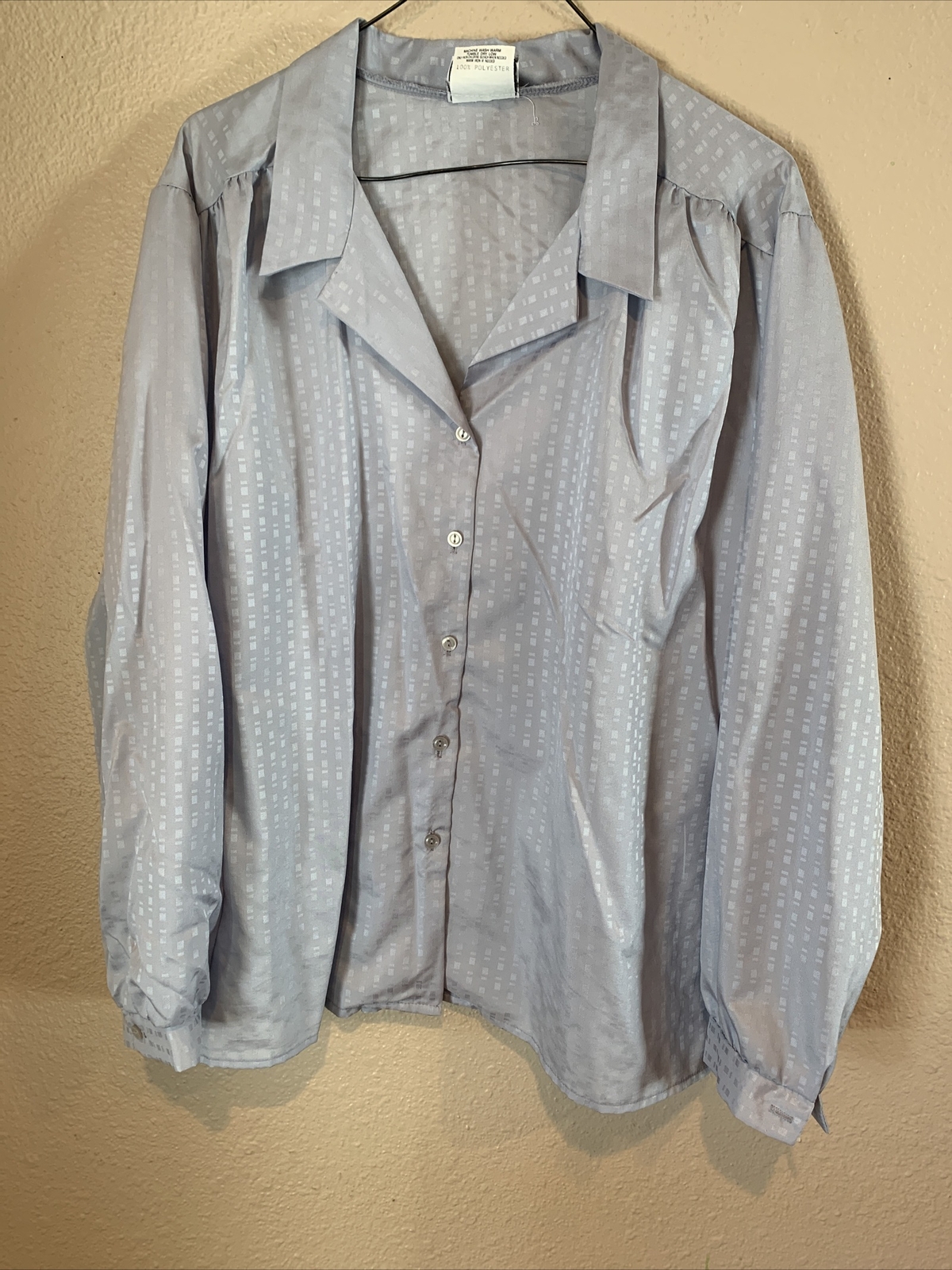 Vintage Alley Cat 2 Size 44 Gray Blouse Top Balloon Sleeve Women