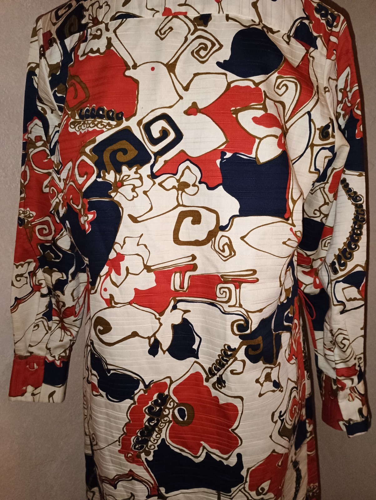 Vintage 60s Lanvin Paris New York OP Art MOD Shirt Dress Belted Dagger Collar