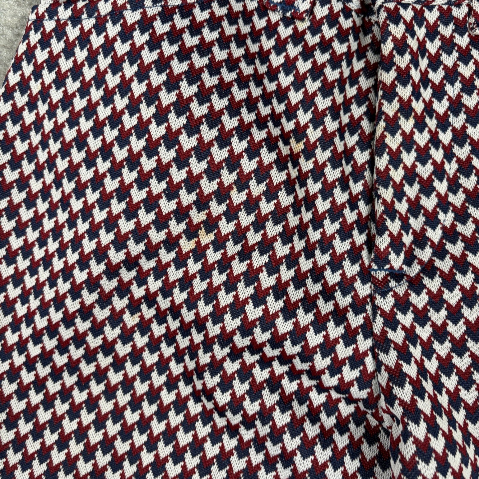 Montgomery Ward Pants Womens 24 Vintage 70s Geometric Flare Leg Red Blue White