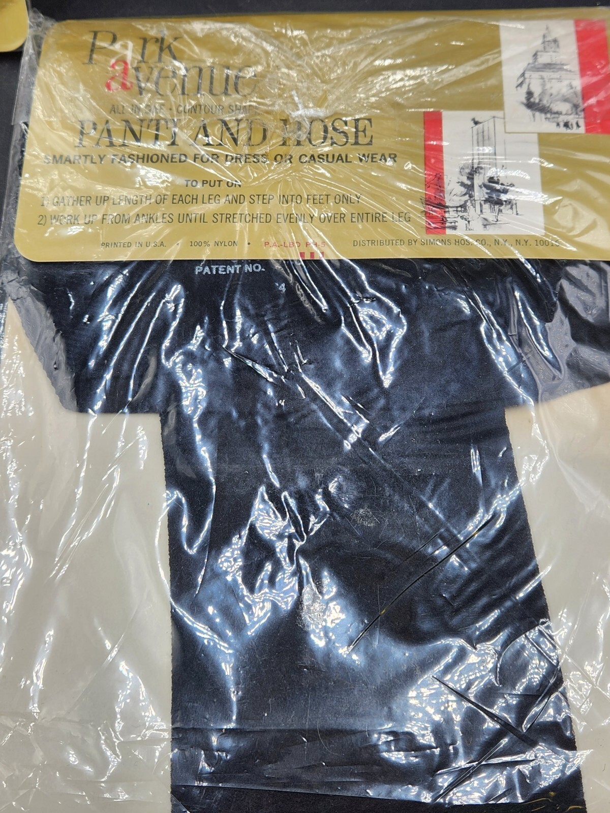 4 Vintage Parkilon Park Avenue panti-hose SHORT Black Off White Green Beige