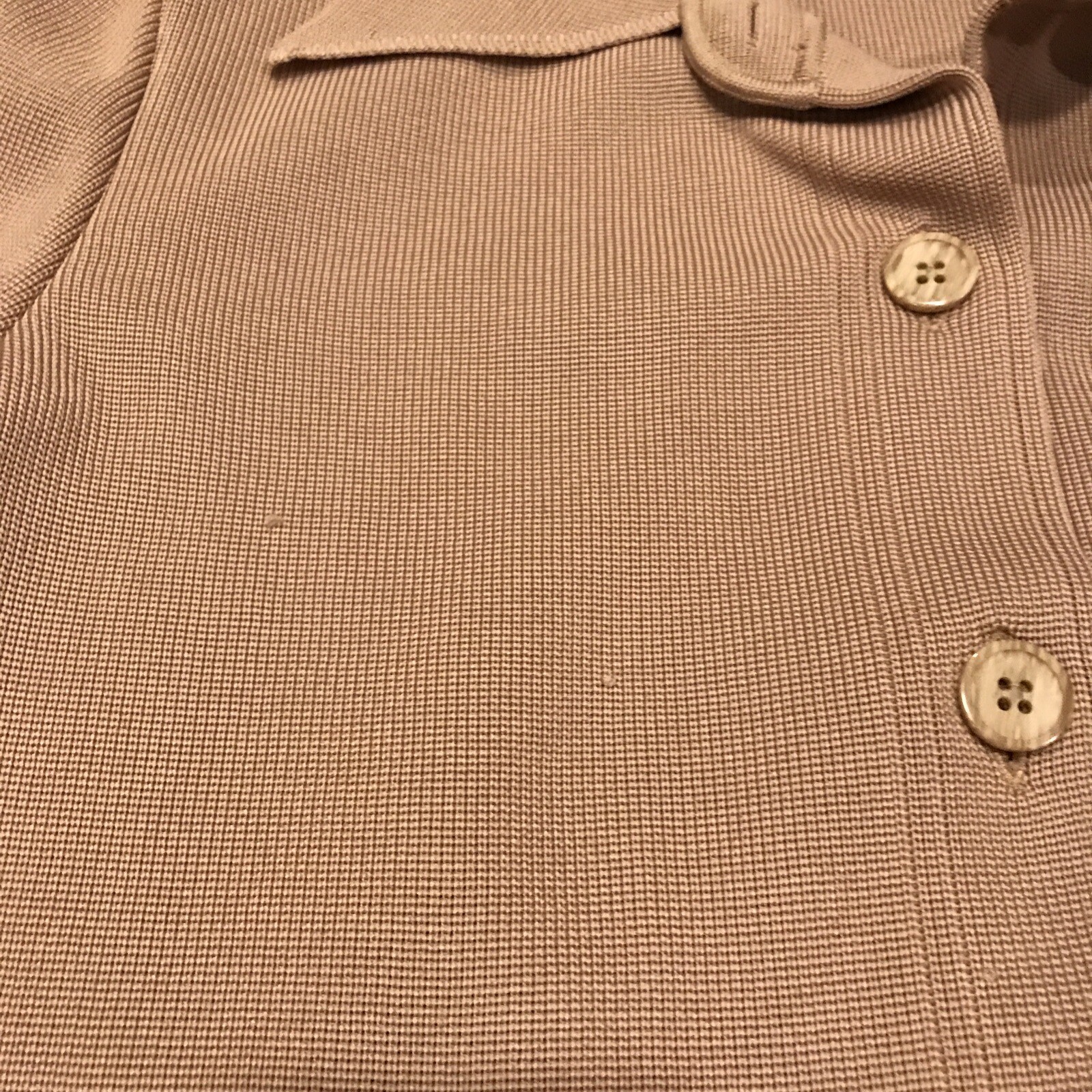 VINTAGE 70s DALTON Polyester CARDIGAN Beige Hong Kong Size 12 A33