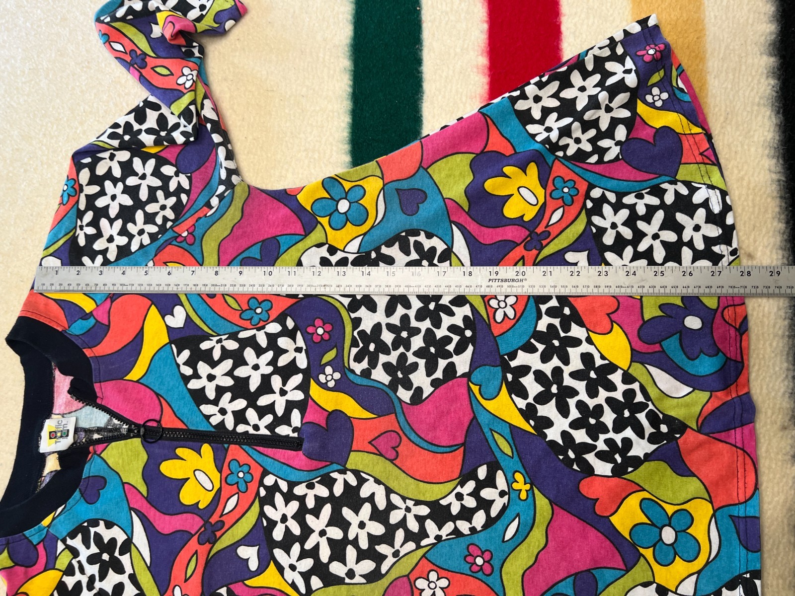 Vintage Go Go Dress Psychedelic Flower Power 70’s Style Traffic Jam Medium