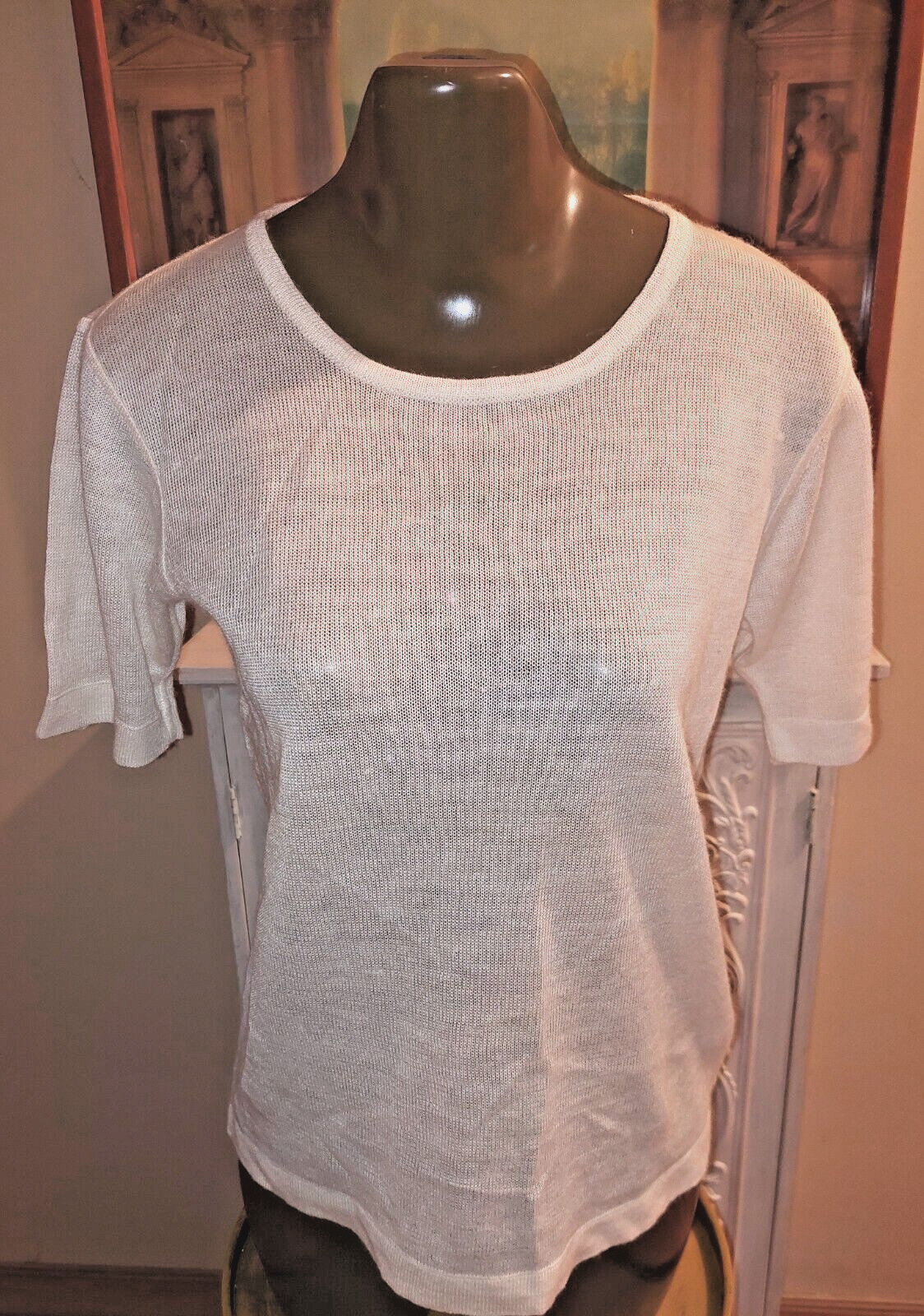 ISSEY MIYAKE Rare Vintage Ivory 100% linen top shirt size Small
