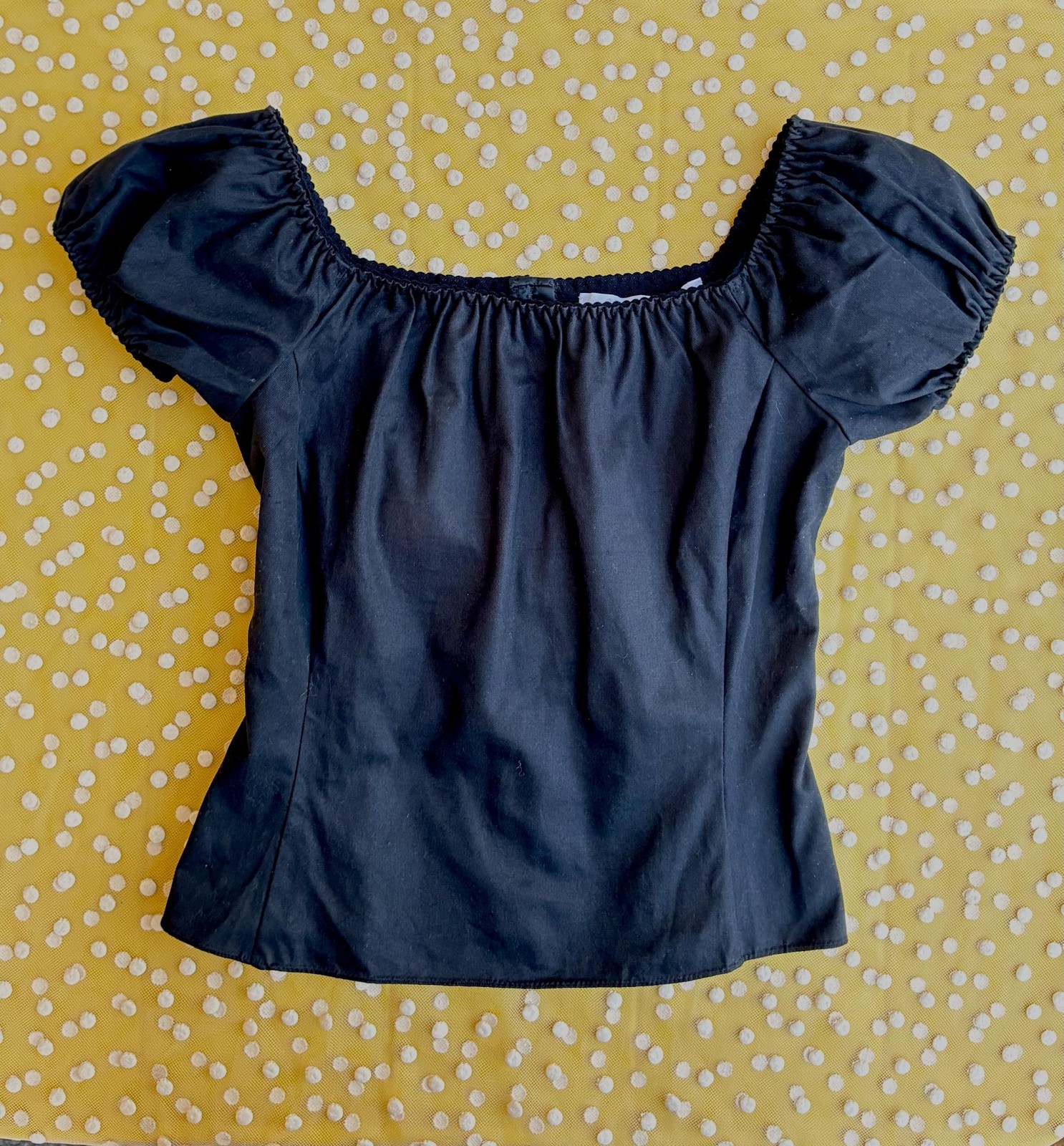 Miu Miu SS 1998 black puff sleeve corset top size 40 IT xs
