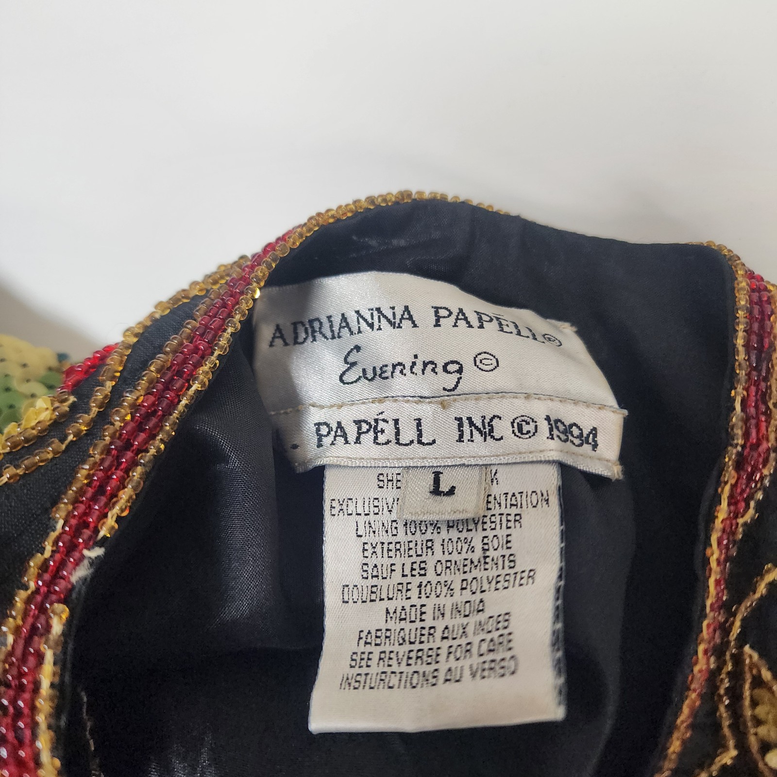 Vintage Adrianna Papell Evening 1994 Women’s L Multi Beaded Sequin Jacket *Note*