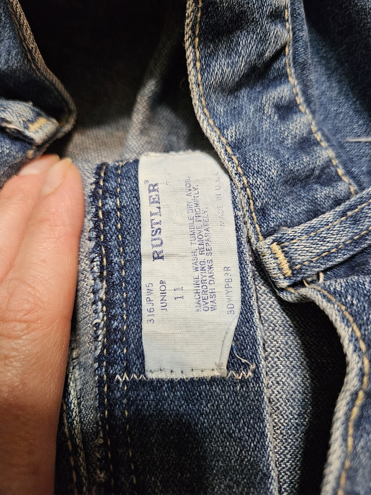 Vintage Rustler Jeans Juniors Size 11 Straight Western Made In USA