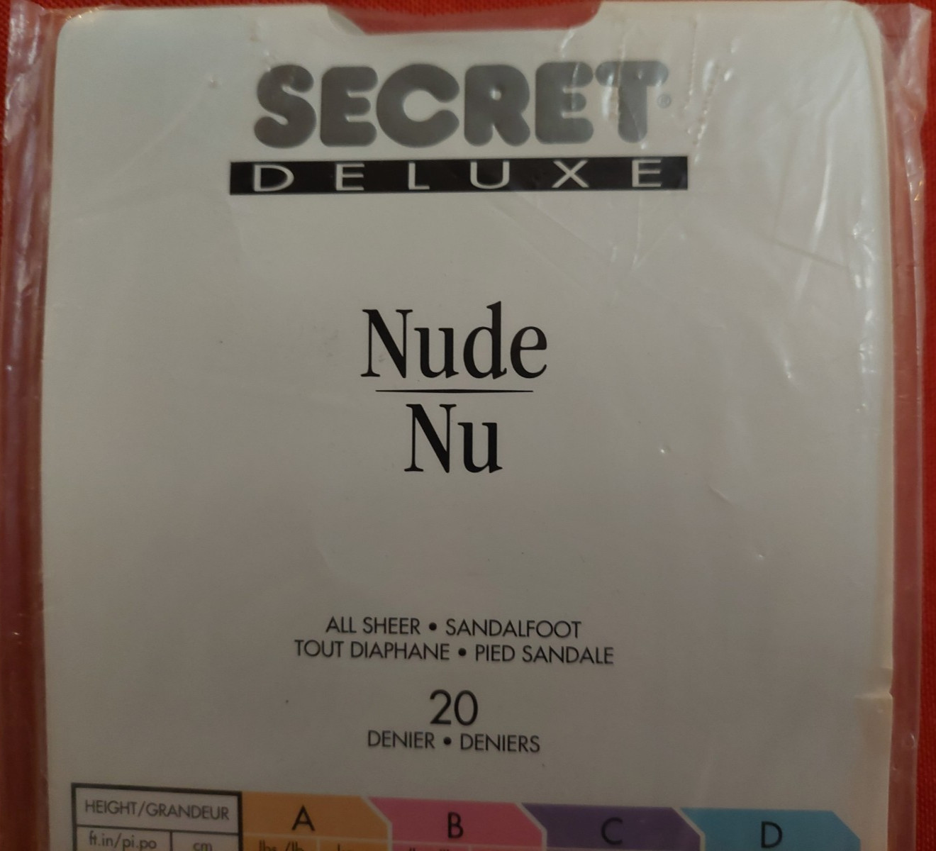 Vintage Pantyhose Secret Delux All Sheer Color Nightshade Size A BBN1