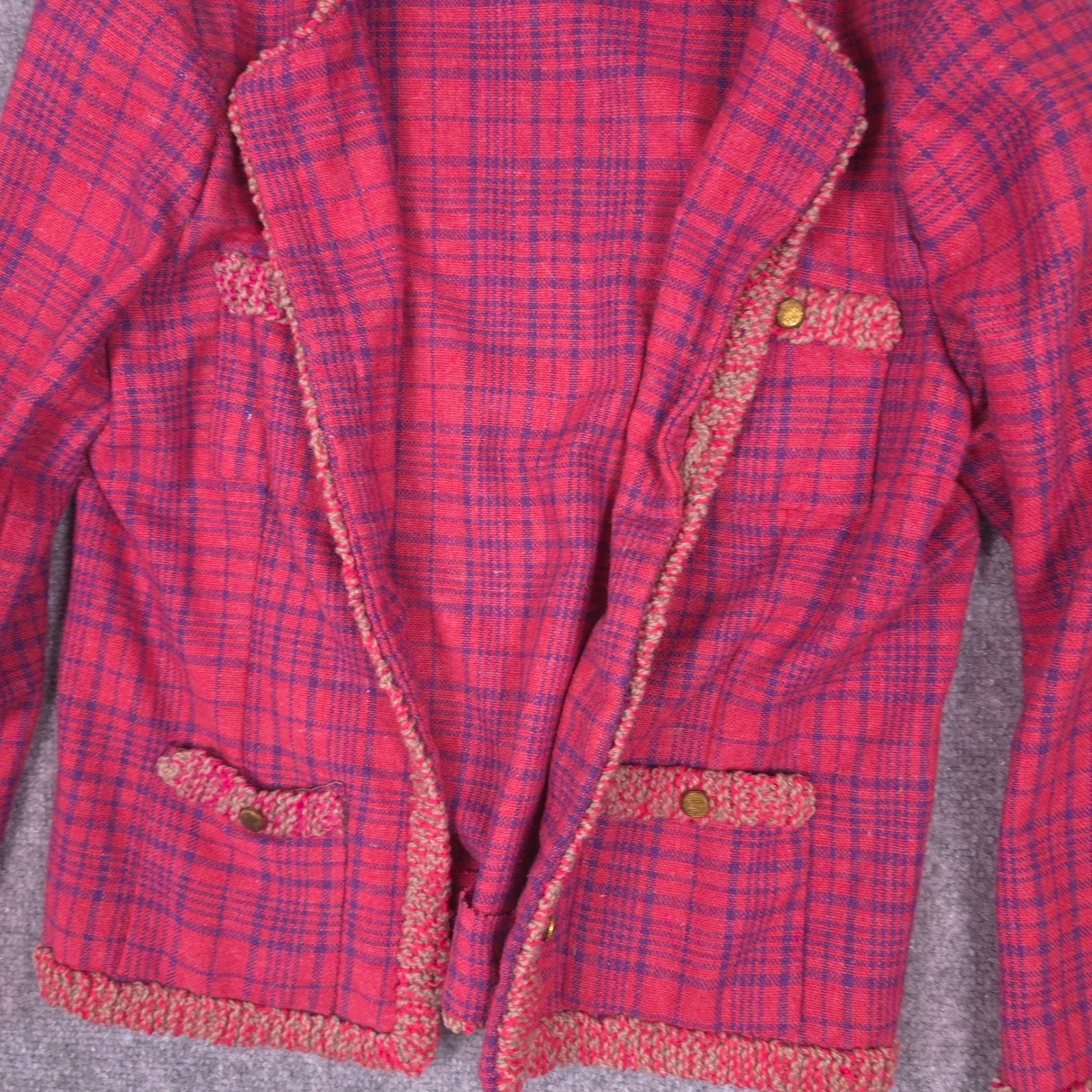 Handmade Plaid Tailored Blazer Women Pink Vintage Academia Clueless Preppy Retro