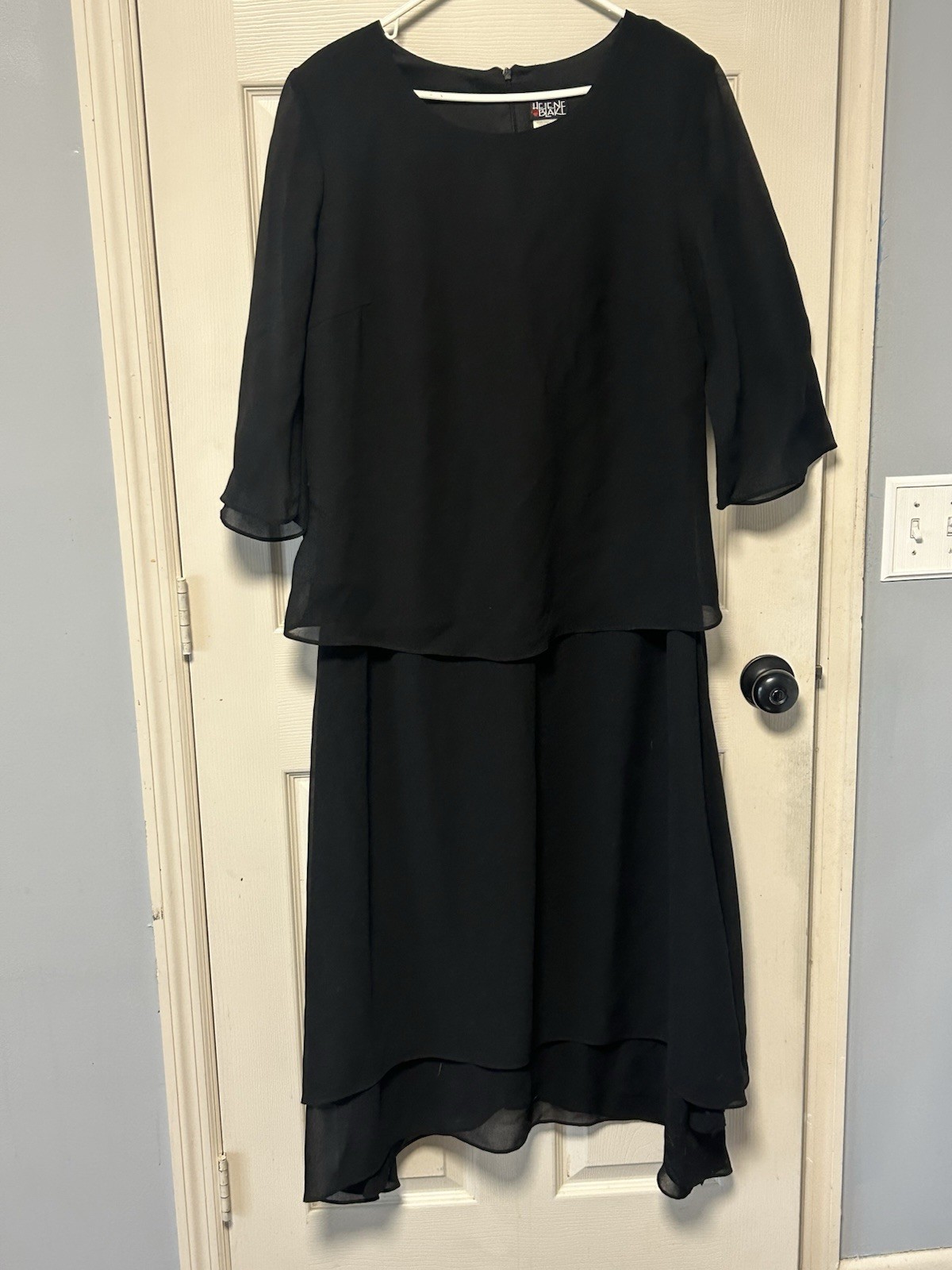 Vintage Helene Blake Dress Womens 16W Black Maxi Full Grandmacore Funeral