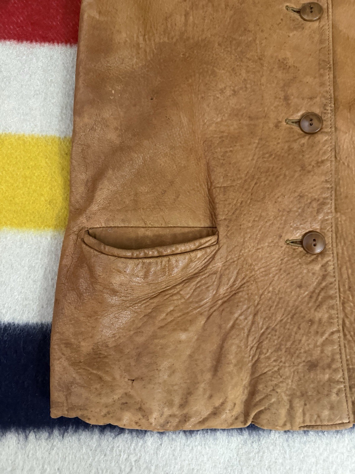 Vintage 30s 1930s Leather Jacket Women’s Patina Distressed Homemade? Unbranded