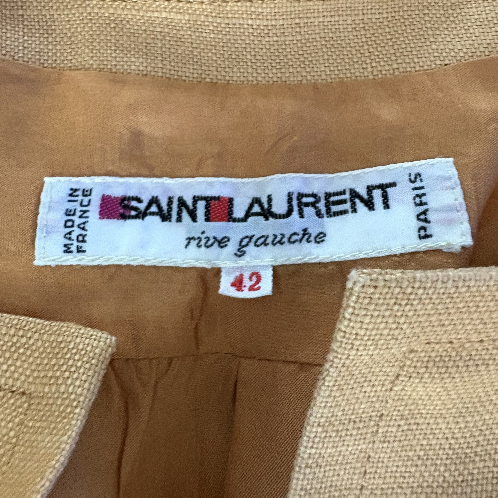 Yves Saint Laurent Rive Gauche Vintage 1980’s Evening Jacket Size 42 Silk Linen