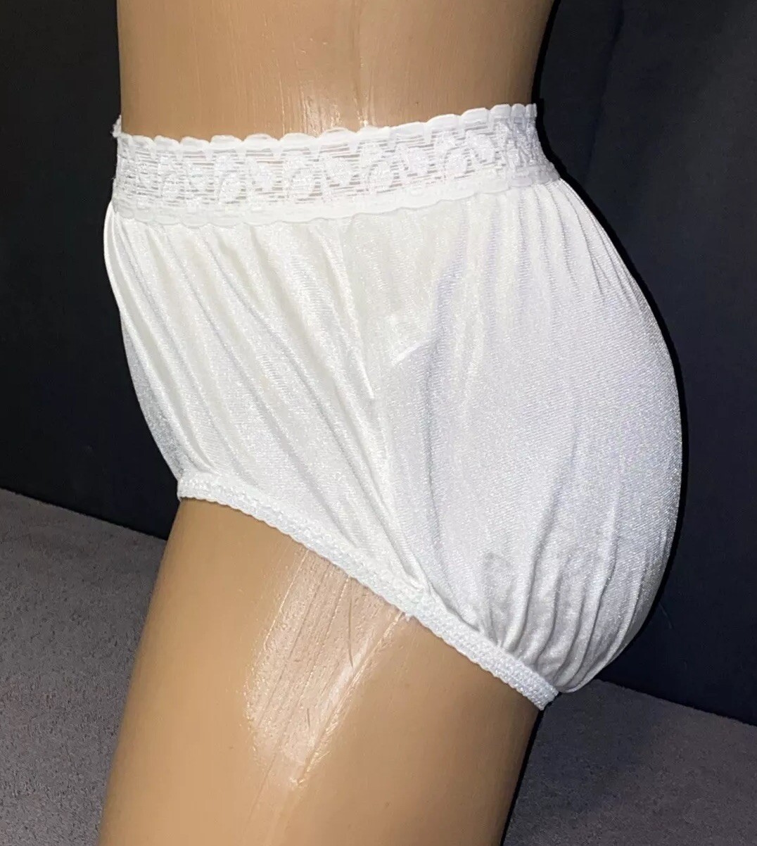 Vintage White Granny Panties~TR Bentley~Girdle~sissy Nylon Underwear~panty Sz 8