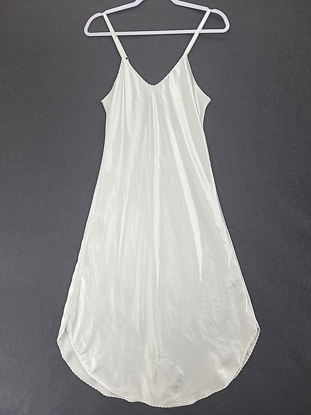 Vintage Farr West Shiny Satin Full Slip Nightgown Chemise Lingerie Sz 36 USA
