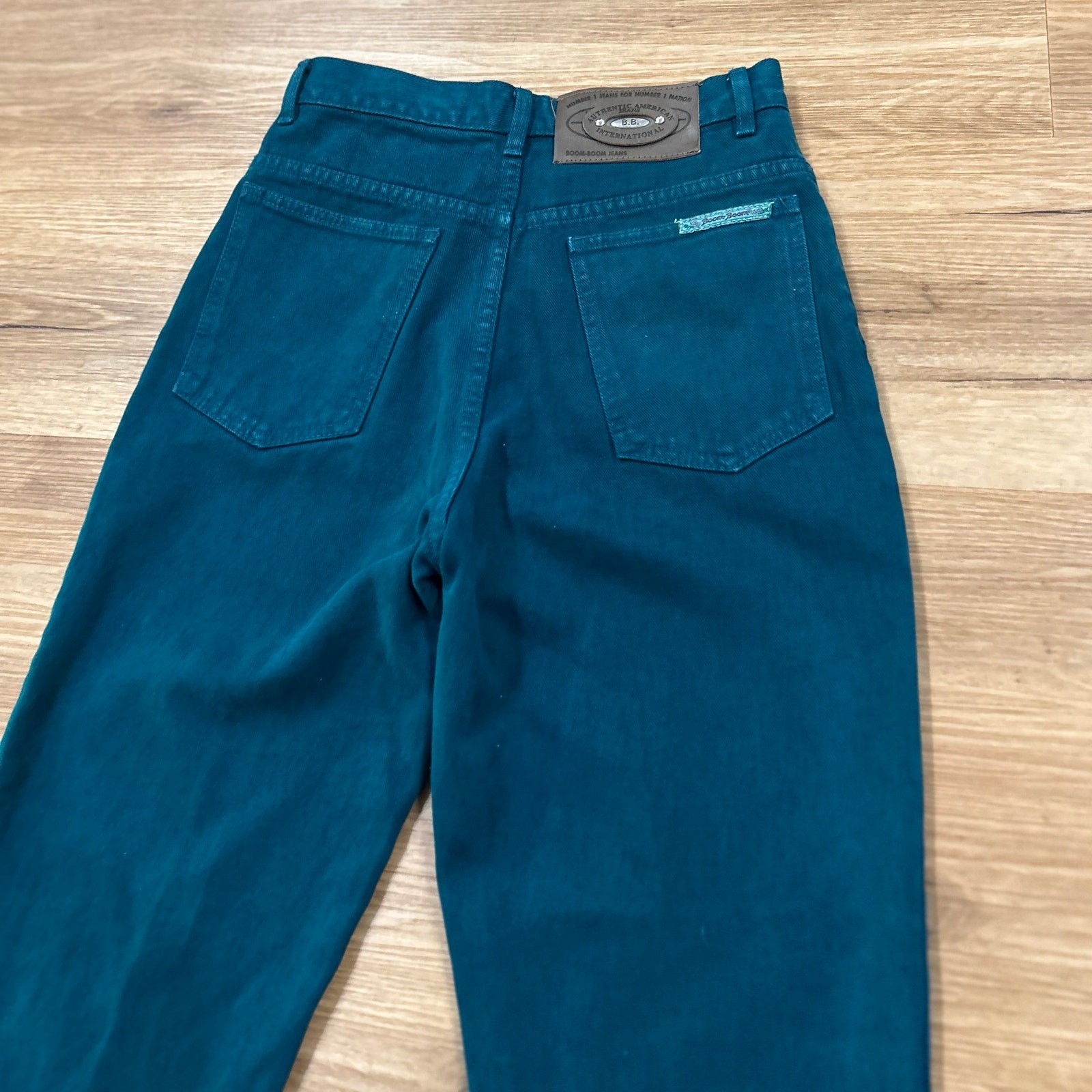 Vintage 90s Teal High Rise Button Fly Mom Jeans Boom Boom Women’s 28×29 ^