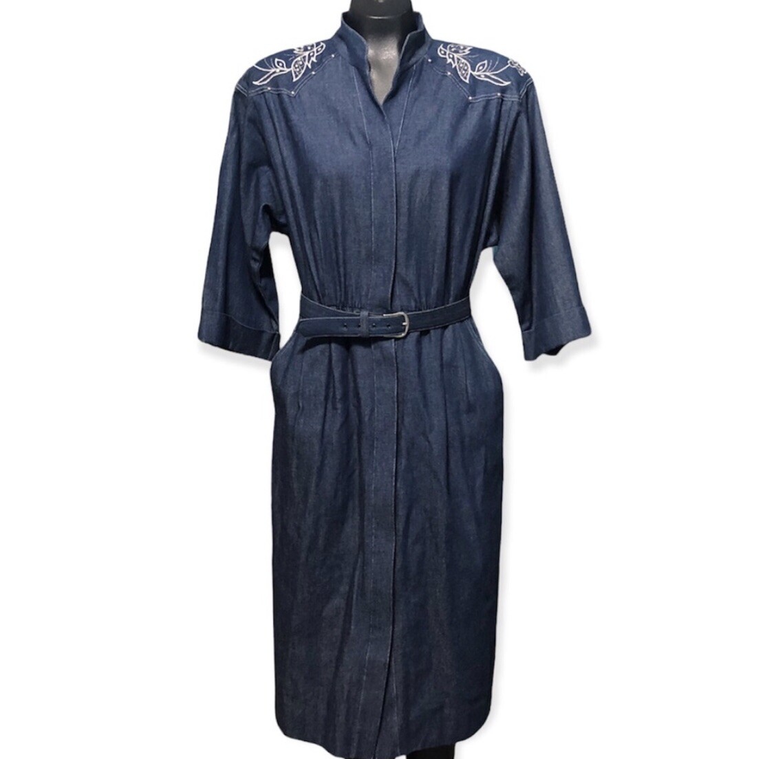 Vintage 80’s Denim Dress Willi of California Made in the USA Size 10