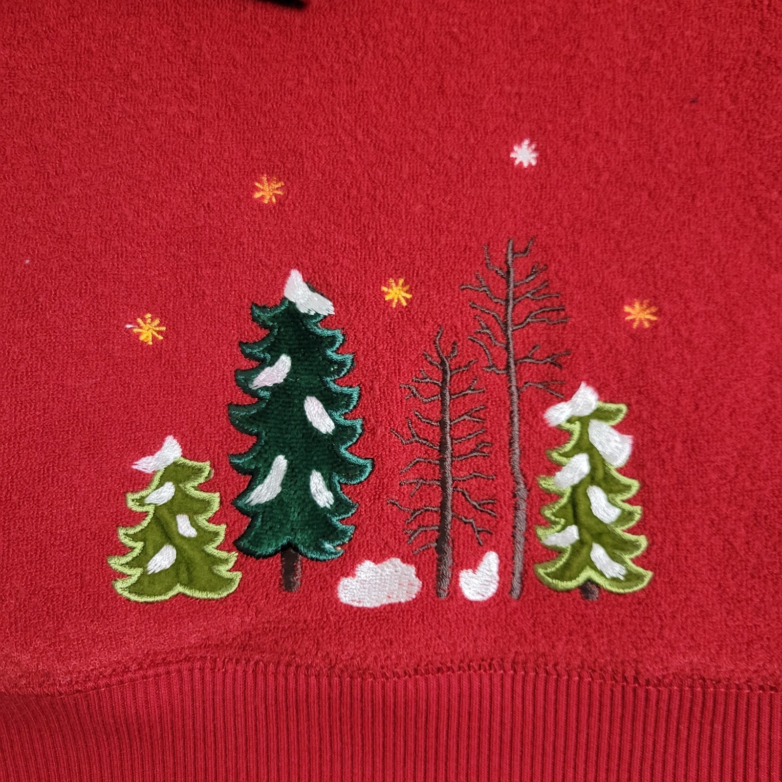 Vintage 80s Blast Sweater Women’s Large Cardigan Embroidered Red Christmas Xmas