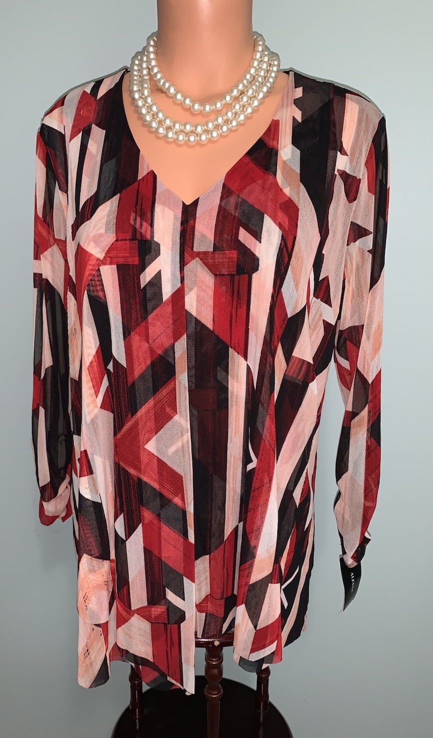 Sheer Flowy Nylon Blouse Alfani Sz L / XL Bust 42 44 NWT Chiffon Like Top