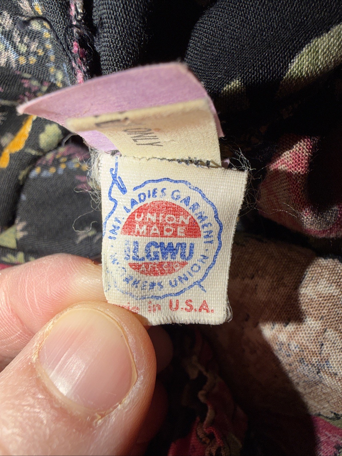 Vintage International Ladies Garment Workers Union Womens Dark Floral Mini Sz 9