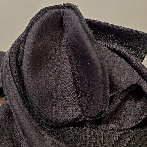 Vintage Lerner Womens 14 Black Maxi A Line Swing Dress w/Shoulder Pads Formal