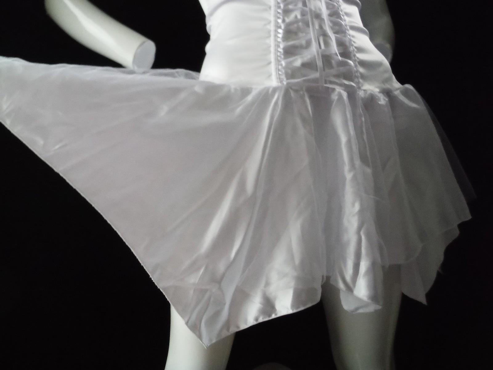VTG Fredericks of Hollywood 90’s New Sexy!! White Lingerie Dress Tie Up Bodice S