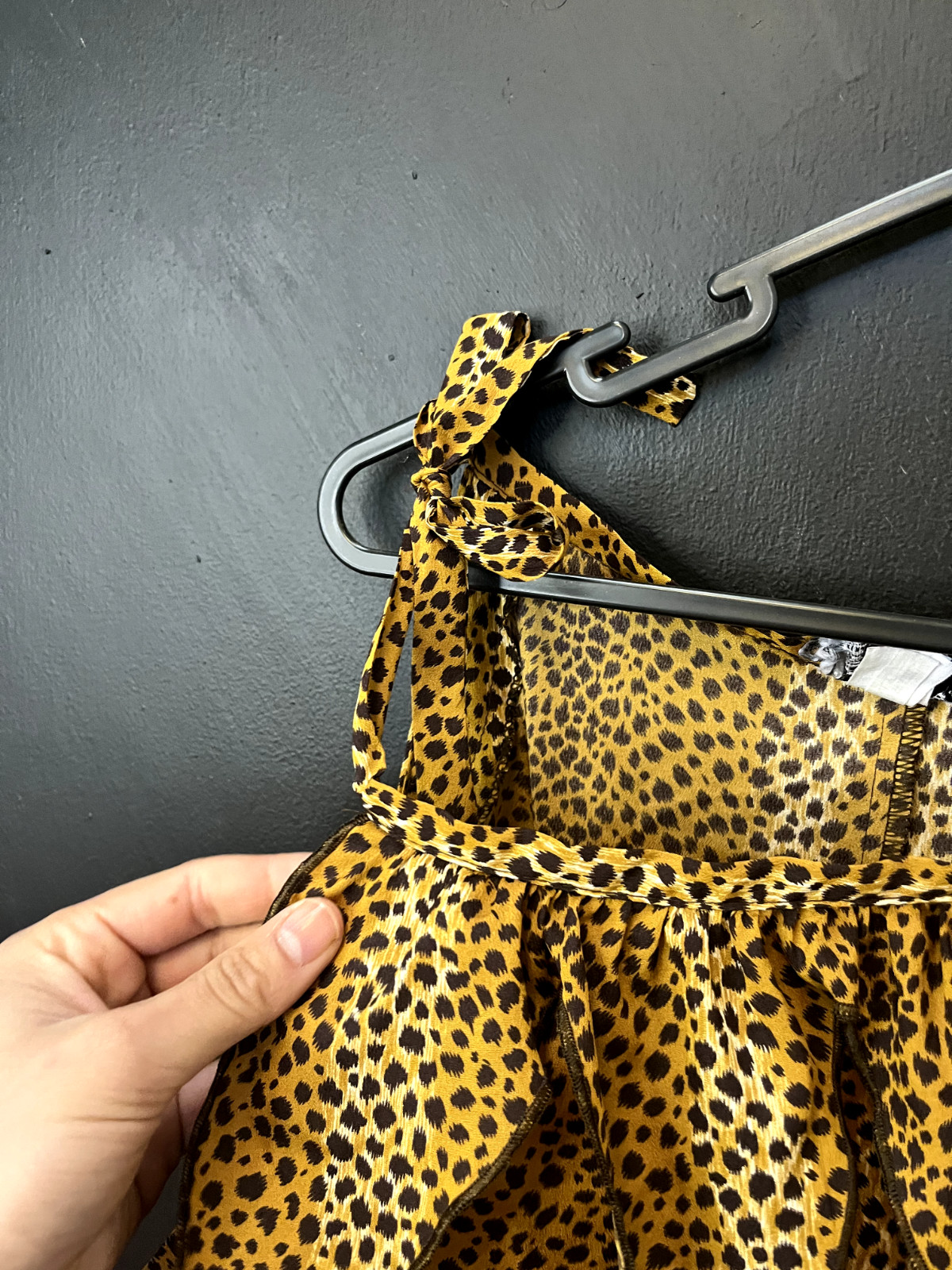 Vintage 1980s Costume Party Dress Flintstones Leopard Print Jungle Cave AU 8/S