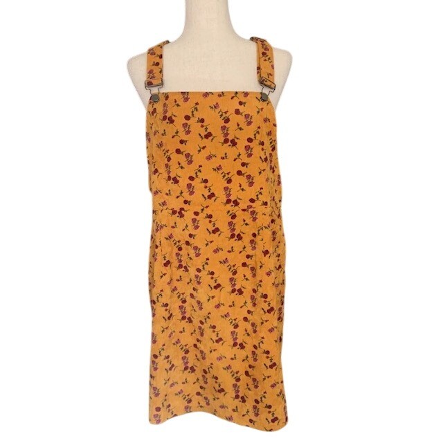 NWT Ditsy Floral Pinafore Dress XL 90s Revival Y2K Cottagecore Corduroy Prairie