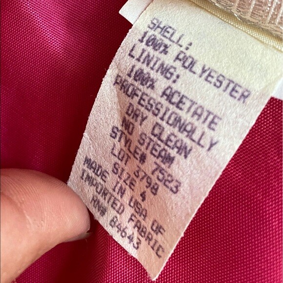 Vintage Watters & Watters pink tulle evening event prom dress gown womens 4