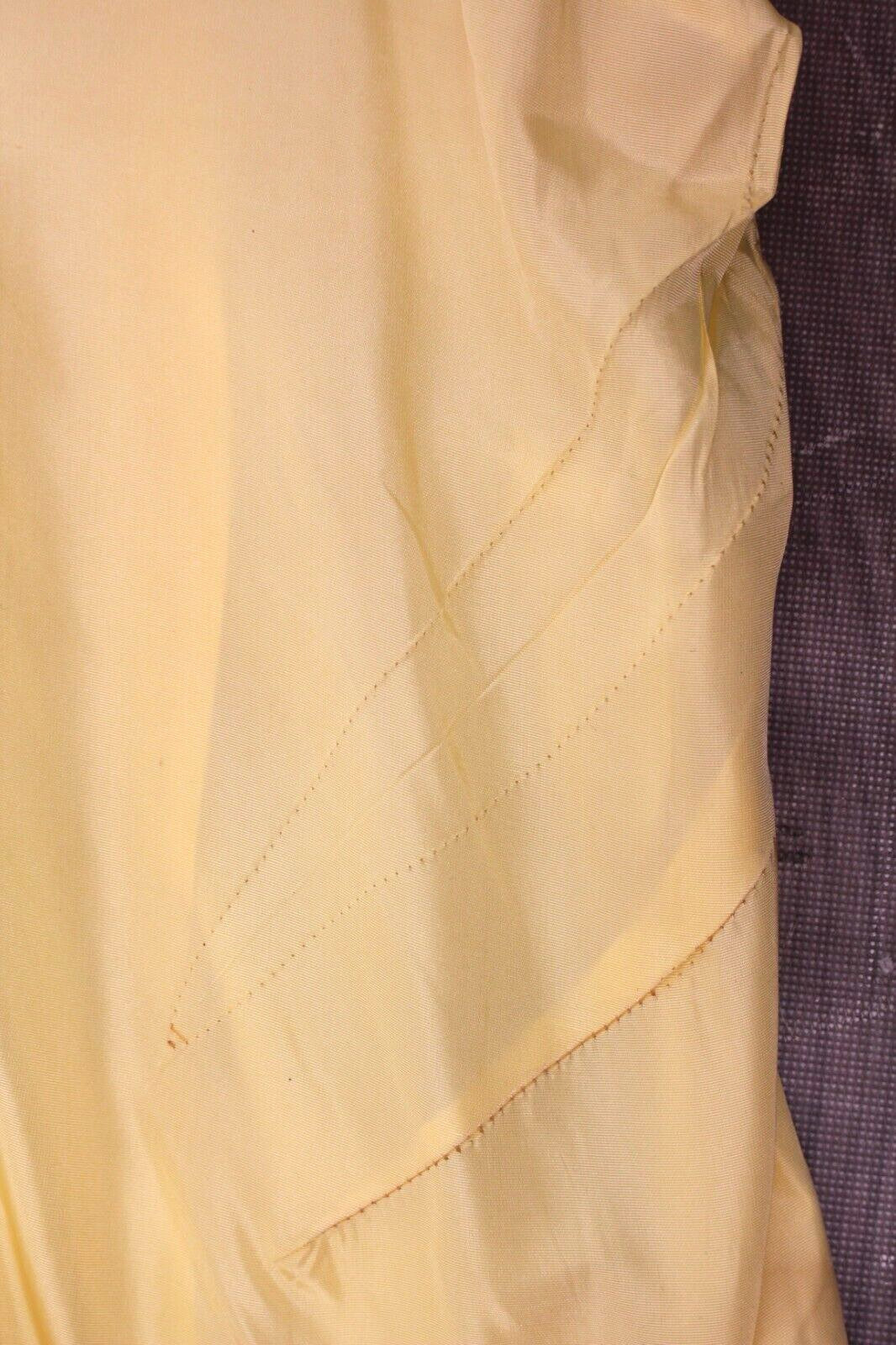 Vtg Women’s 40s Light Yellow Formal Gown 1940s Sz S/M Ball Gown Prom Dress
