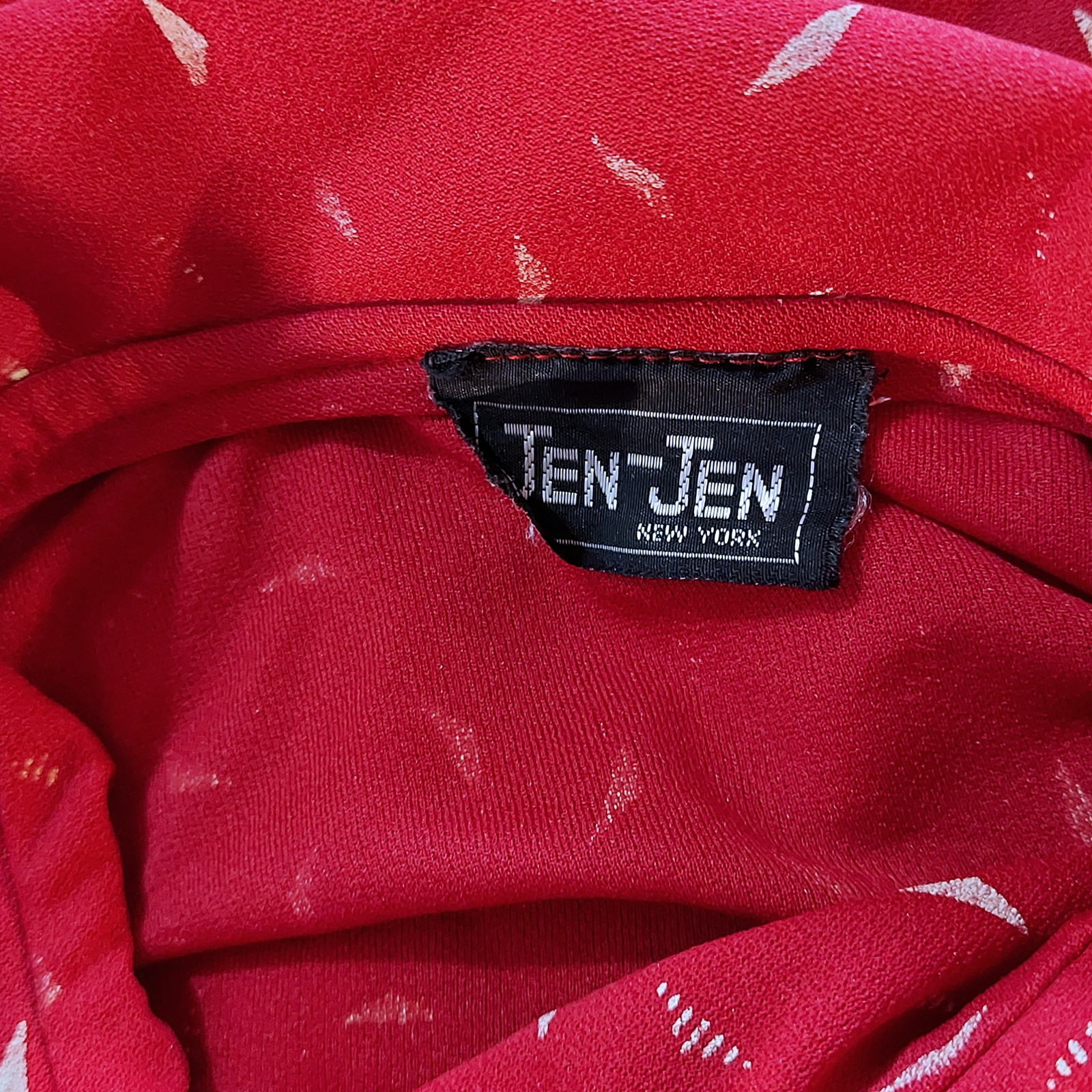 Vintage 70s Jen Jen Red & White Print Day Dress Peter Pan Collar Sz 10 – Hey Viv