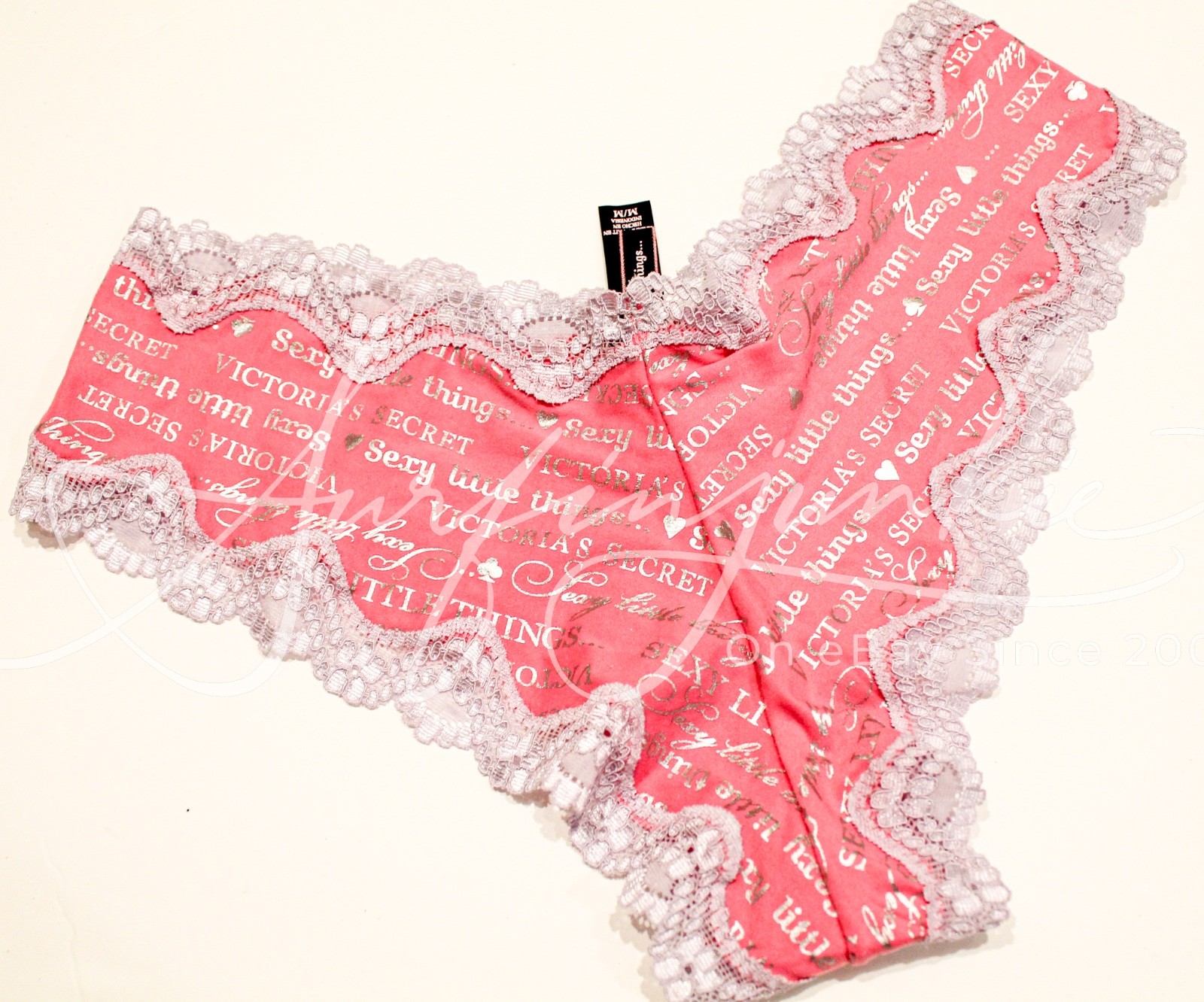 Victoria Secret Vintage Panties Panty Medium Cheeky Pink Sexy Little Things Word