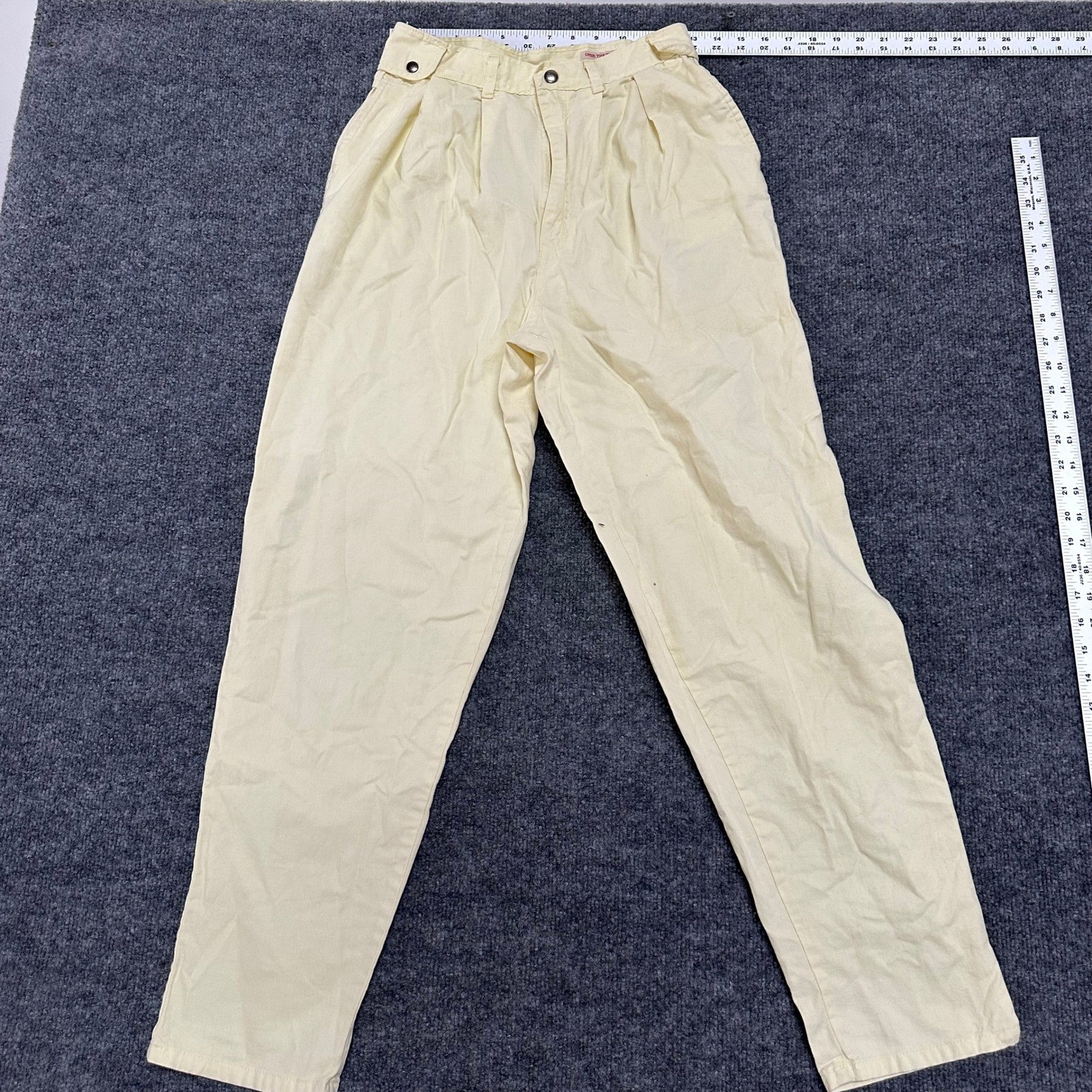 Over The Top Sport Pants Womens Size 26 Yellow Pleated High Waisted Tapered