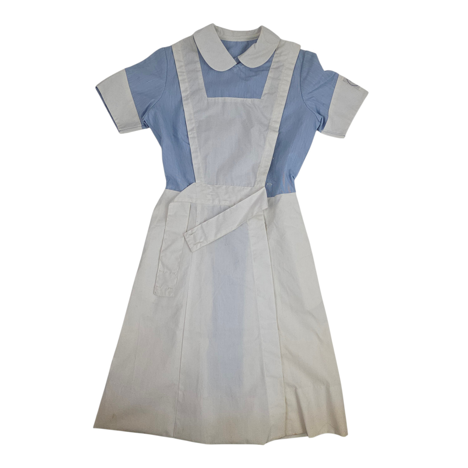 Vintage 60s 70s Profiles Inc. Blue White Pinstripe Nurse Maid Uniform Dress