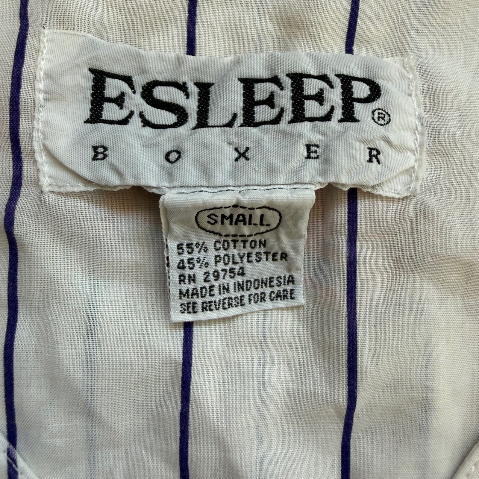 Vintage Esleep New York Yankees Pinstripe Pajama Top Ball Park Dreaming Small
