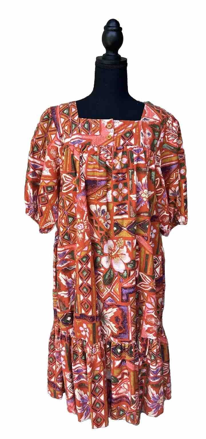 Vintage Brownstone Studio Duster House Dress Robe Size Medium Multicolor EC