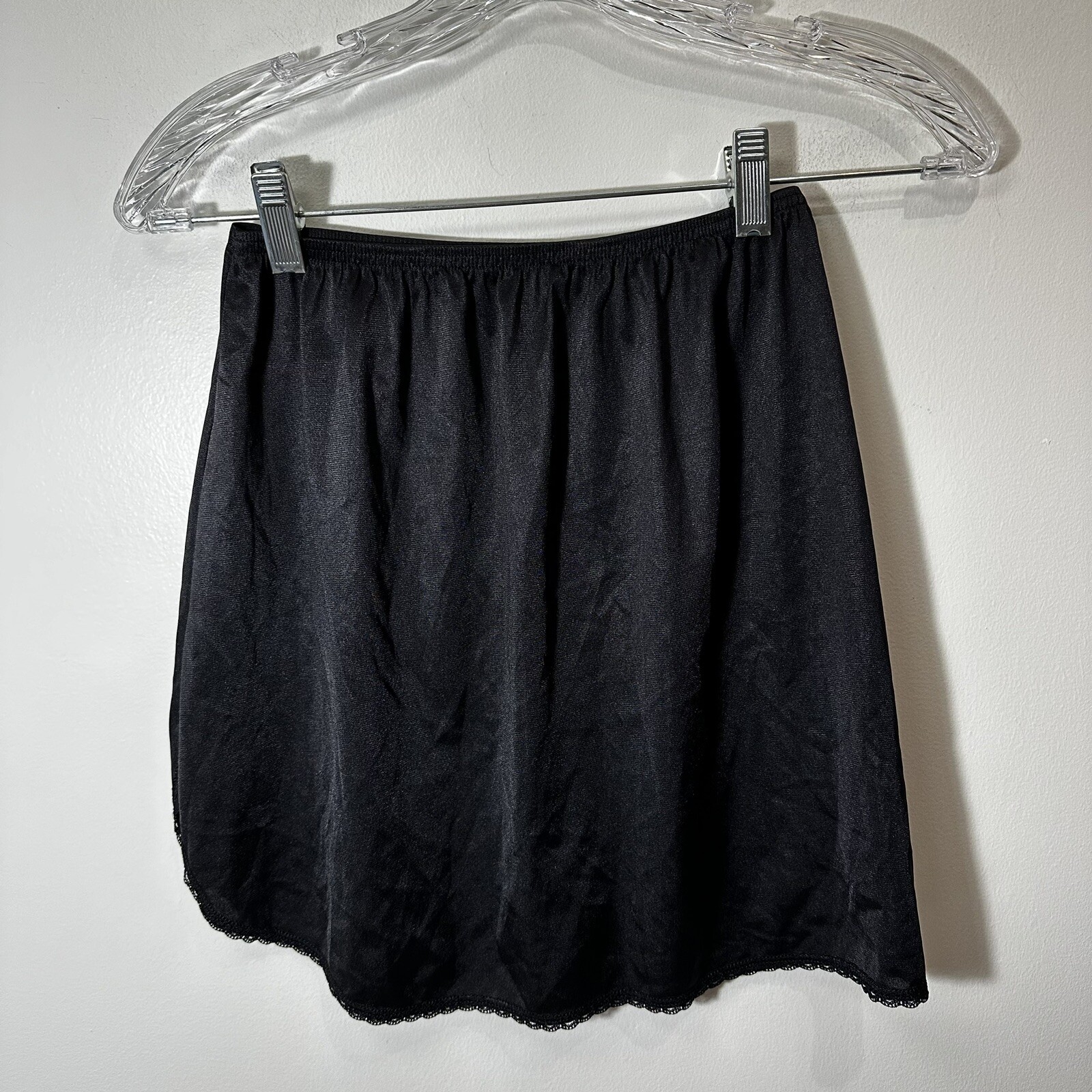 Vintage Vassarette Mini Black Nylon Slip Smal 11-122 Silky Sissy