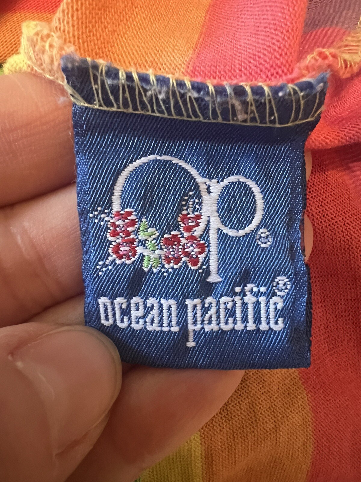 Rare Vintage 1980’s OP Ocean Pacific Rainbow Stripe T-shirt Dress USA Small