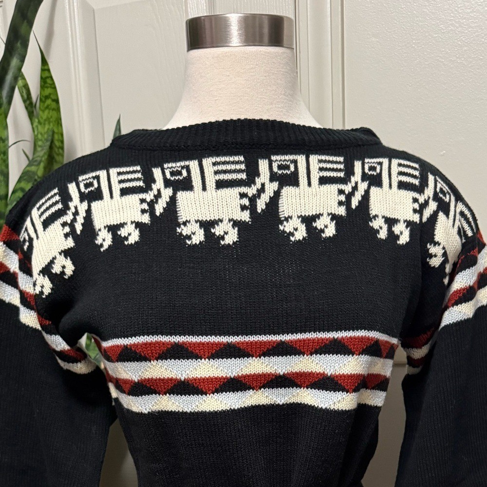 Vintage 70s Southwestern Aztec Knit Sweater Deadstock NWT Medium
