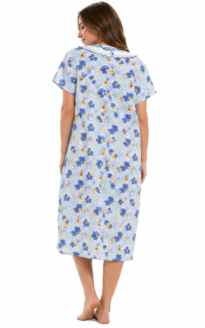 Vintage Casual Nights Floral House Dress /Grannycore Lounge Dress