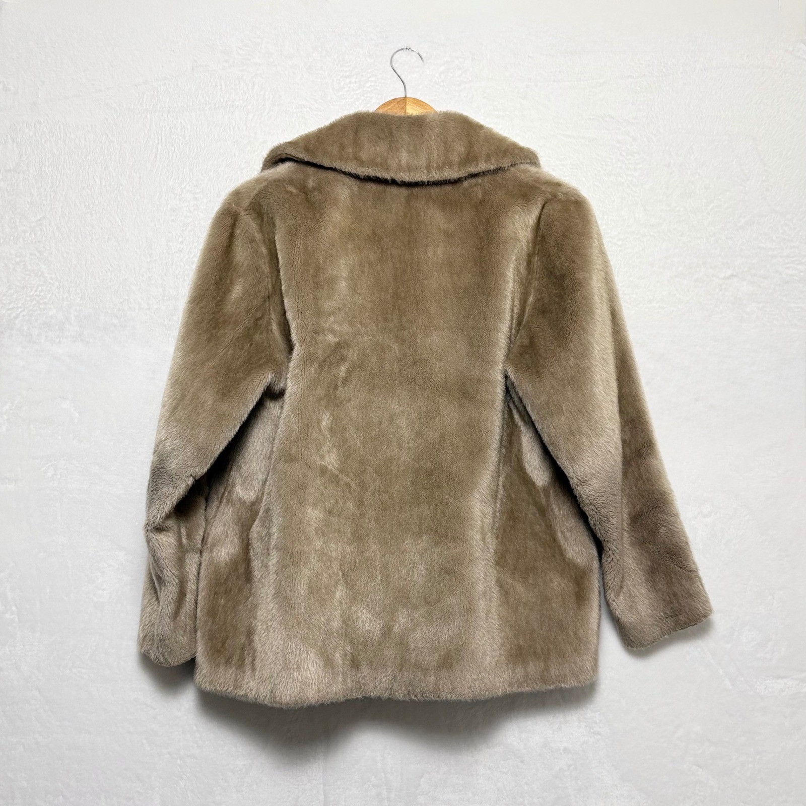 Vintage 60s Sutton Place Faux Fur Coat Taupe Retro Mob Wife M/L Old Money Indie