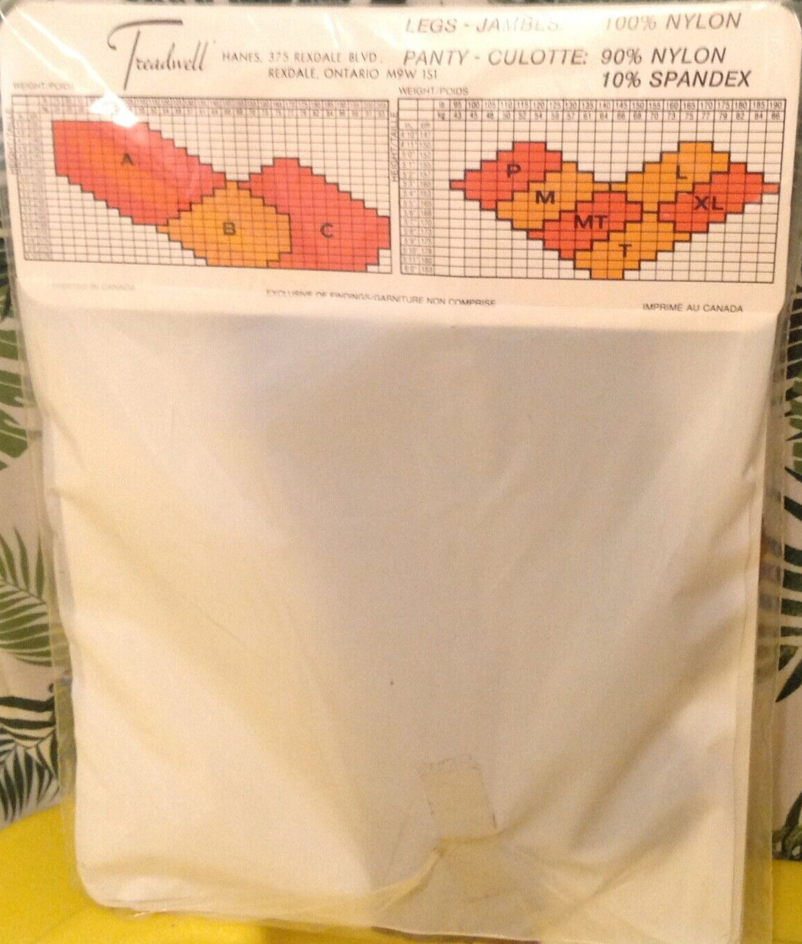 Vintage Pantyhose Treadwell Control top Color Beige size B BCT003