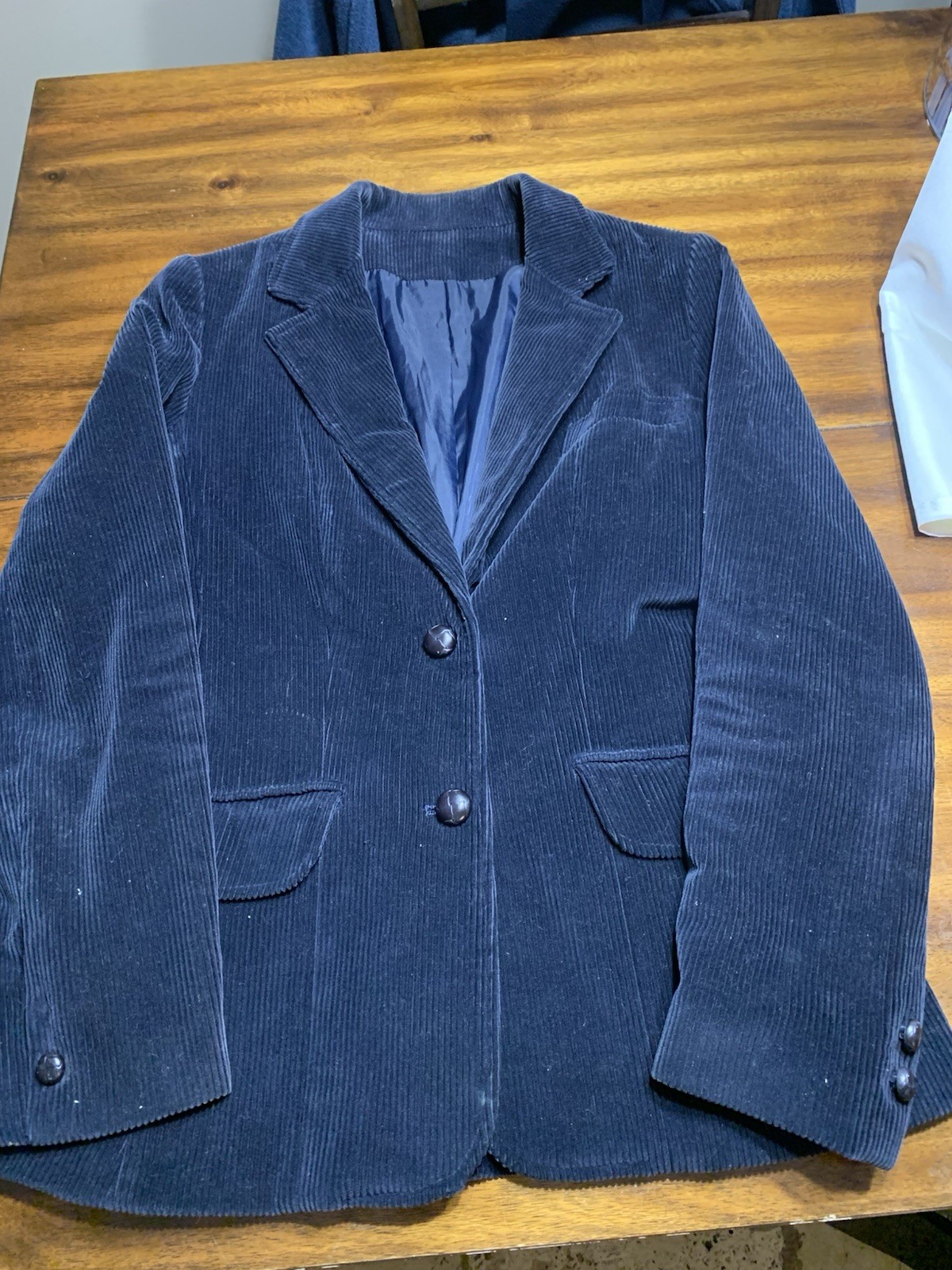 Vintage Sears JR Bazaar NAVYBlue Corduroy Blazer Women 11 Med Preppy School 70s