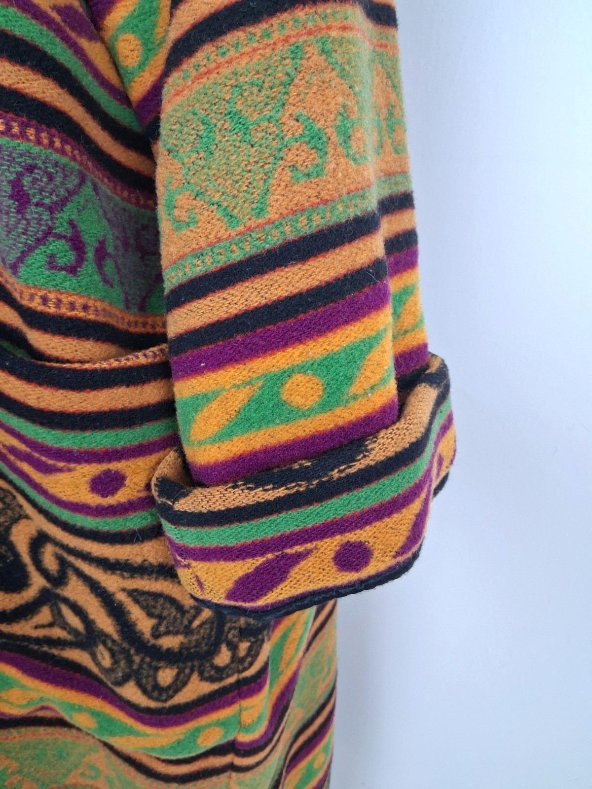 Vintage Byblos 1970’s Blanket Coat by Gianni Versace 100% Wool Unique RARE