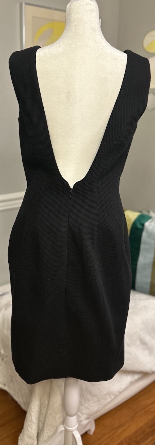 Vintage Barboglio Cristina Jan Dress Black Plunge Back Ribbed 8