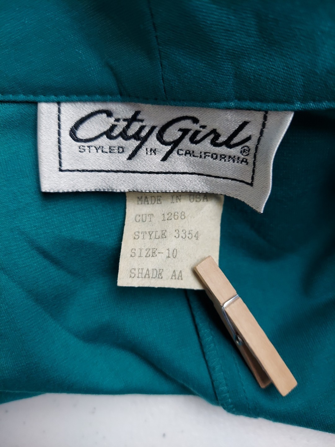 Vintage City Girl Blazer Jacket Womens 10 Teal Green Shoulder Pads Pockets Rodeo