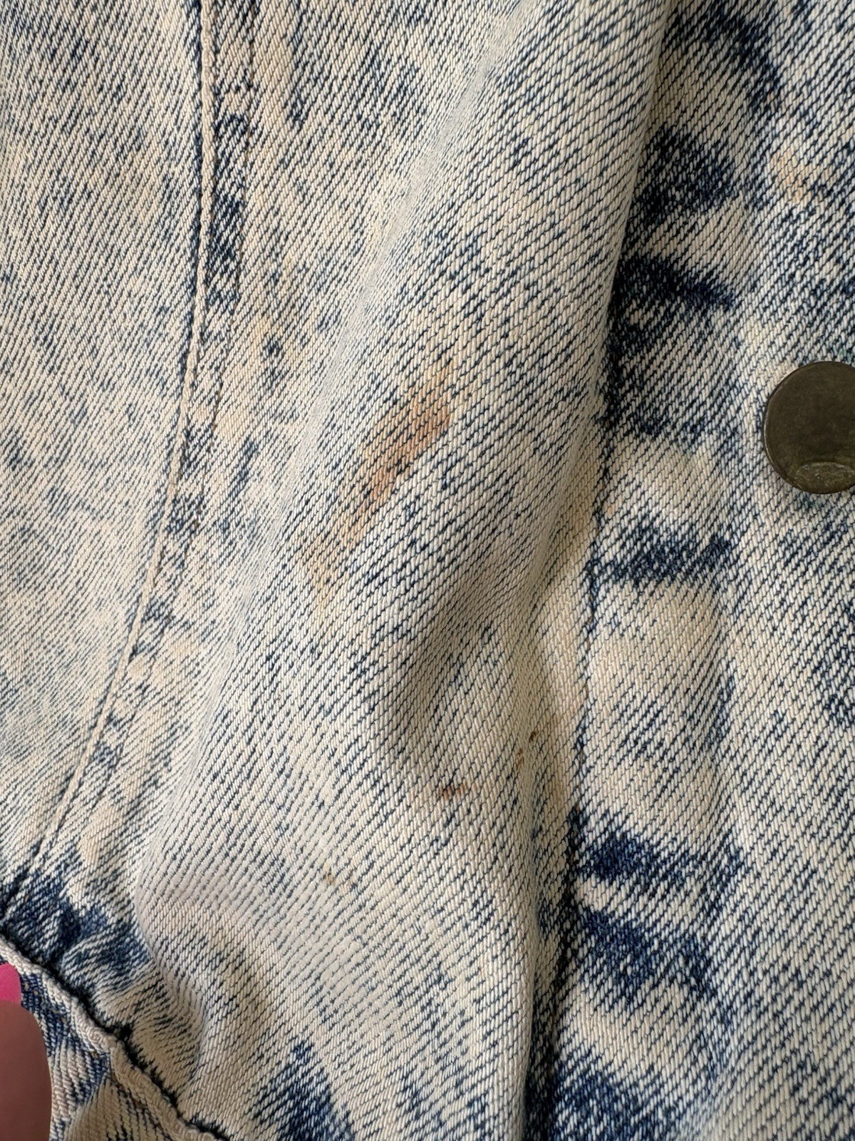 Vintage 80s/90s Denim Texas Jacket Hand Painted Graphics Rhinestone Studs